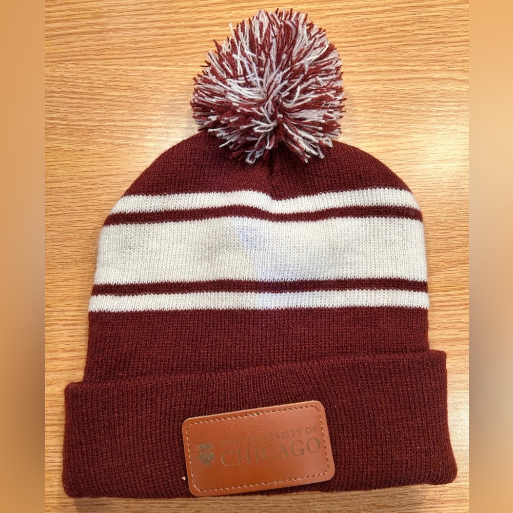 UChicago Cuff Pom Beanie